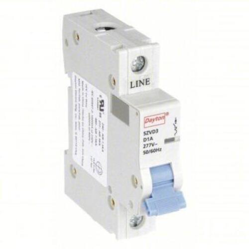 DESCRIPTION: (3) MINIATURE CIRCUIT BREAKER BRAND/MODEL: DAYTON #5ZVD3 SIZE: 1 A Amps, 5kA at 277V AC RETAIL$: $29.46 EA QTY: 3