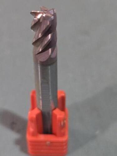DESCRIPTION: (6) SOLID CARBIDE CORNER RADIUS END MILLS BRAND/MODEL: FULLERTON 37542 SIZE: 1/4" DIA RETAIL$: $214.15 QTY: 6