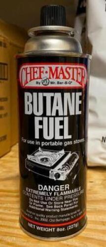 (12) CANS OF CHEF MASTER BUTANE FUEL.