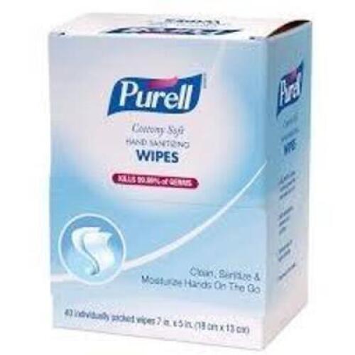 DESCRIPTION: (1) CASE OF (12) BOXES OF (40) INDIVIDUALLY PACKAGED WIPES BRAND/MODEL: PURELL COTTONY SOFT RETAIL$: $10.21 EA QTY: 1