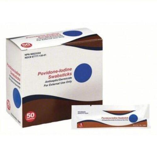 DESCRIPTION: (4) BOXES OF (50) IODINE SWABSTICKS BRAND/MODEL: DYNAREX #36LF58 SIZE: 4" RETAIL$: $60.35 EA QTY: 4
