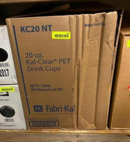 (1) CASE OF 20 OZ KAL CLEAR DRINK CUPS
