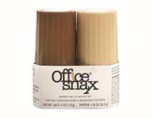 DESCRIPTION: (1) CASE OF (12) SALT AND PEPPER SHAKERS BRAND/MODEL: OFFICE SNAX #23MJ51 SIZE: 1.5 OZ & 4OZ RETAIL$: $94.52 EA QTY: 1