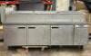 114" PIZZA PREP TABLE WITH REFRIGERATED TOPPING RAIL