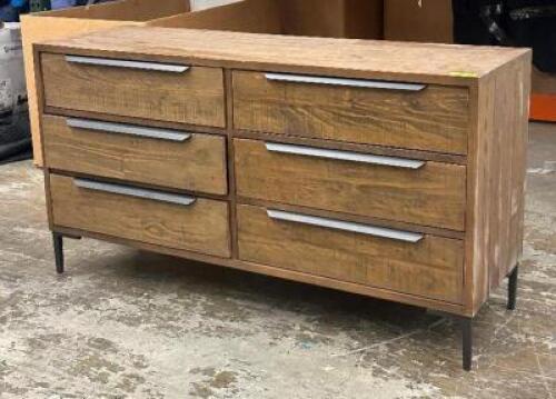 58" SIX DRAWER DRESSER