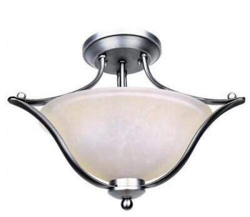 2 -LIGHT 17.32-IN BRUSHED NICKEL SEMI FLUSH MOUNT LIGHT