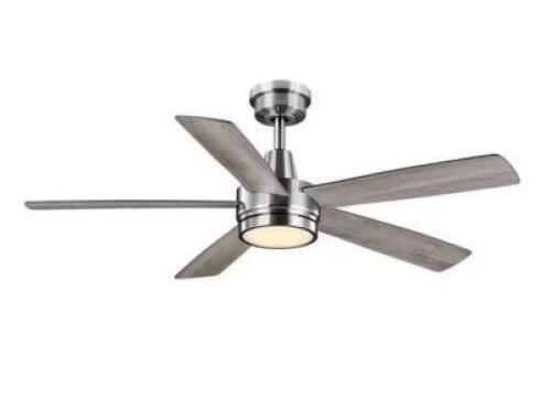 FANELEE 54 IN. WHITE COLOR CHANGING LED BRUSHED NICKEL SMART CEILING FAN WITH LIGHT KIT