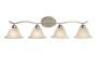 ANDENNE 34.3 IN. 4-LIGHT TRANSITIONAL BRUSHED NICKEL BATHROOM VANITY LIGHT FIXTURE WITH MARBLEIZED GLASS SHADES