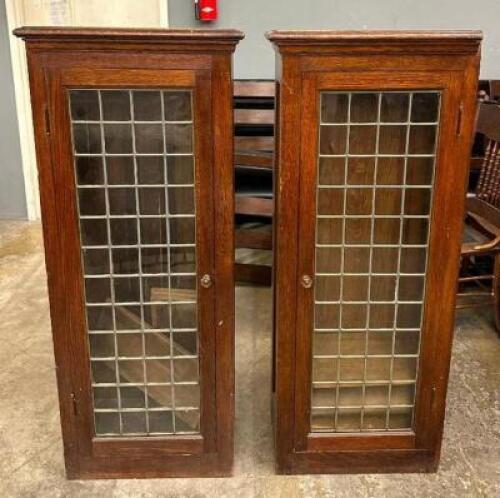 (2) GLASS PANED WOODEN CABINETS