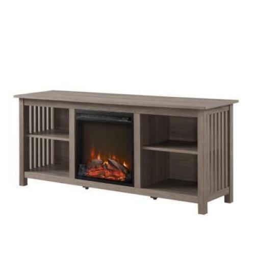 MISSION STYLE FIREPLACE TV STAND