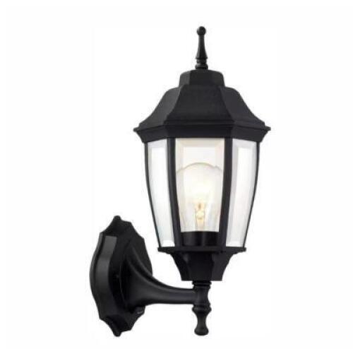 BLACK DUSK TO DAWN HARDWIRED DECORATIVE OUTDOOR WALL LIGHT LANTER PORCH SCONCE