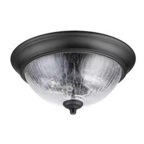 2-LIGHT 13" MATTE BLACK FLUSH MOUNT LIGHT