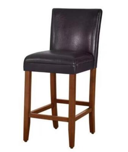 LUXURY BROWN FAUX LEATHER 29" BAR HEIGHT STOOL