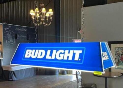 45" X 11" BUD LIGHT HANGING BILLIARDS LAMP