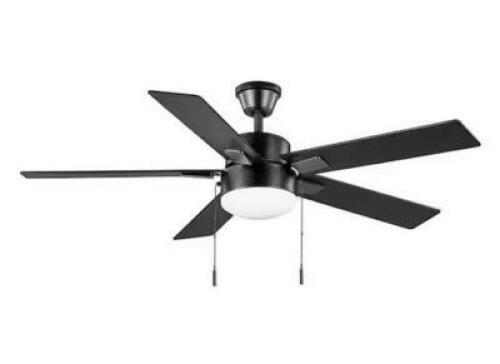 52 IN. CORWIN INDOOR/OUTDOOR MATTE BLACK LED CEILING FAN WITH LIGHT KIT