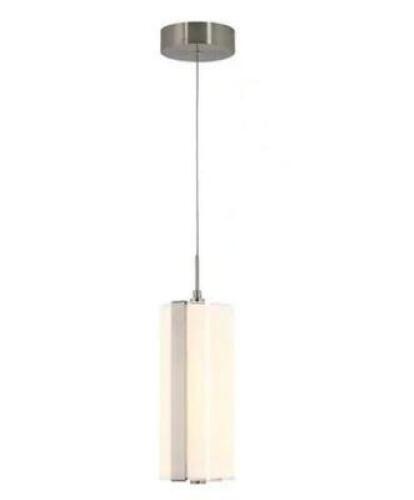 SUBWAY ROUND 12-WATT 1 LIGHT CHROME MODERN INTEGRATED LED MINI PENDANT LIGHT FIXTURE FOR KITCHEN ISLAND