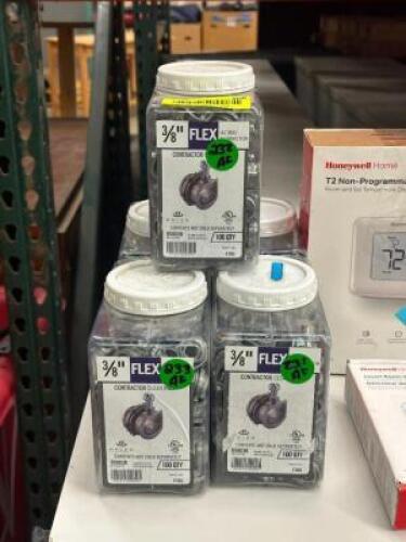 (5) - 100 CT. TUBS OF 3/8" FLEX HARDWARE