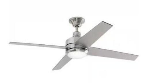 MERCER 52 IN. LED INDOOR BRUSHED NICKEL CEILING FAN WITH LIGHT KIT