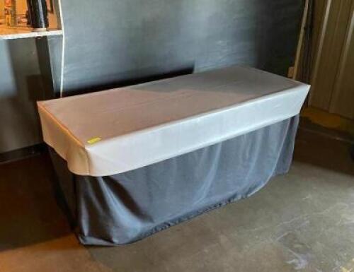 WHITE LIFETIME FOLDING TABLE 72" X 30" X 29" WITH COVER
