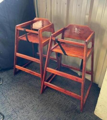 (2 PACK) WOOD HIGH CHAIRS
