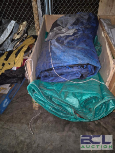 Box of Plastic tarps #229