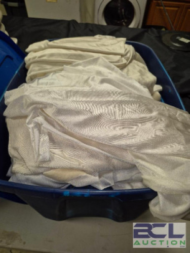 1 - Tote of White Linen for Side Poles as covers #303