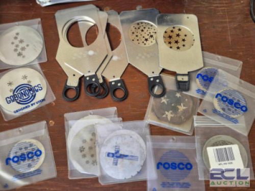 1 - Box of Gobo Holders and Gobos (various designs) #358