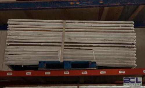 15 CT. PALLET OF 8 FT. WOOD TABLES WITH FOLDING LEGS AND COVERS