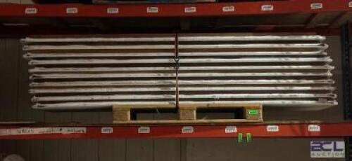10 CT. PALLET OF 8 FT. WOOD TABLES WITH FOLDING LEGS AND COVERS