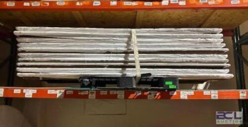 10 CT. PALLET OF 8 FT. WOOD TABLES WITH FOLDING LEGS AND COVERS