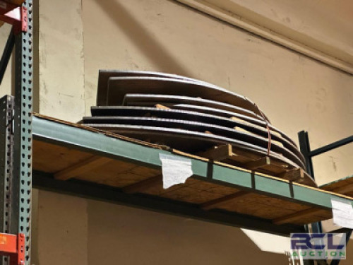 7 CT. PALLET OF 8 FT. WOOD HALF MOONS WITH FOLDING LEGS