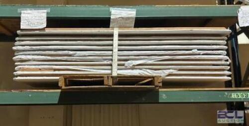10 CT. PALLET OF 8 FT. WOOD TABLES WITH FOLDING LEGS AND COVERS