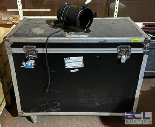 (6) PAR56 BLACK COMBO STAGE LIGHTS WITH ROAD CASE