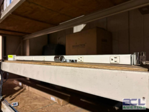 (2) WIRE SHELVING POLE POWER STRIPS WITH HARDWARE
