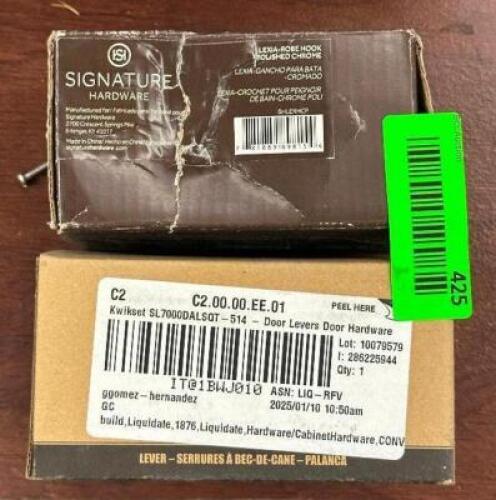 ROBE HOOK AND DOOR LEVER