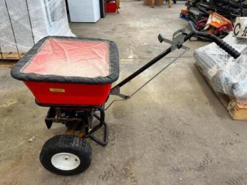 GROUNDS KEEPER DROP SPREADER WITH COVER.