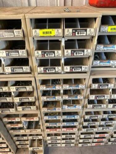 (1) STACK OF (4) HARDWARE ORGANIZERS W/ CONTENTS.