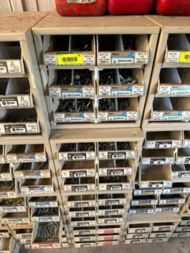 (1) STACK OF (4) HARDWARE ORGANIZERS W/ CONTENTS.
