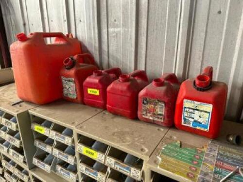 (6) ASSORTED PLASTIC GAS CANS.