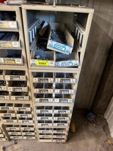 (1) STACK OF (4) HARDWARE ORGANIZERS W/ CONTENTS.