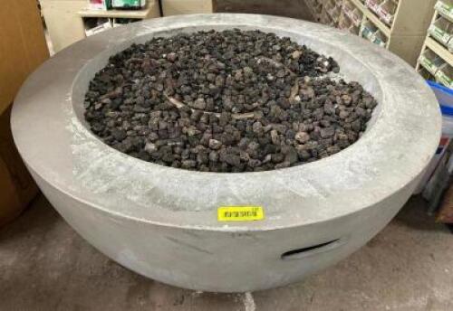 LARGE FIBERGLASS PROPANE FIRE PIT W/ LAVA RACK,