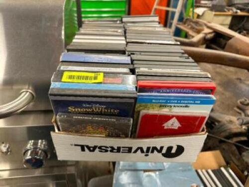 (2) BOXES OF DVD AND BLUE RAYS