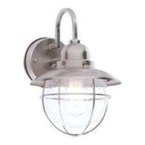 HAMPTON BAY EXTERIOR WALL LANTERN IN BRUSHED NICKLE