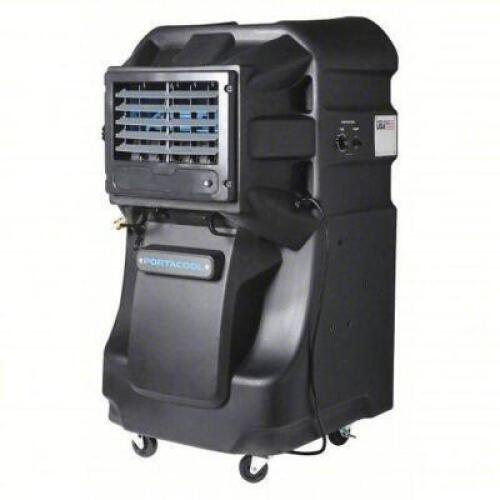 DESCRIPTION: (1) PORTABLE EVAPORATIVE COOLER BRAND/MODEL: PORTACOOL #454G48 INFORMATION: BLACK, 900 SQ FT, 3600 CFM, 115 V AC SIZE: 30 GAL WATER CAPAC