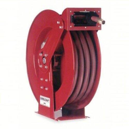 DESCRIPTION: (1) SPRING RETURN HOSE REEL BRAND/MODEL: REELCRAFT #4NA85 INFORMATION: RED, 3/8 IN MNPT, 300 PSI MAX OP PRESSURE SIZE: 100' RETAIL$: $100