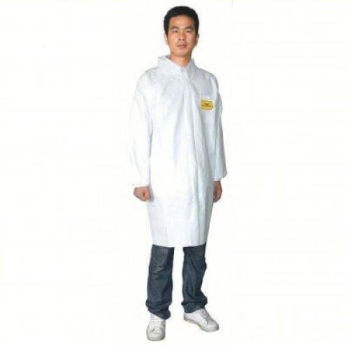 DESCRIPTION: (4) PACKS OF (8) DISPOSABLE LAB COAT BRAND/MODEL: CONDOR #30C560 INFORMATION: MICROPOROUS FILM LAMINATE, MANDARIN COLLAR, SNAPS CLOSURE,