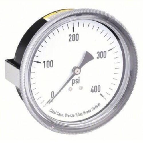 DESCRIPTION: (4) PANEL-MOUNT PRESSURE GAUGE BRAND/MODEL: PRODUCT NUMBER #4CFA8 INFORMATION: U-CLAMP, 0 TO 400 PSI, 3 1/2 IN DIAL, 1/4 IN NPT MALE RETA