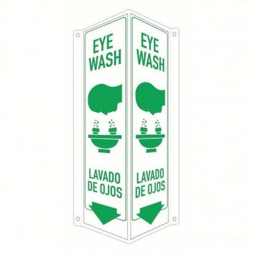 DESCRIPTION: (1) EMERGENCY EYEWASH SIGN BRAND/MODEL: SAFETY SIGN #460L10 SIZE: 18X8X3 RETAIL$: $30.75 EA QTY: 1