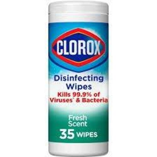 DESCRIPTION: (5) PACKS OF (35) DISINFECTING WIPES BRAND/MODEL: CLOROX RETAIL$: $6.00 EA QTY: 5