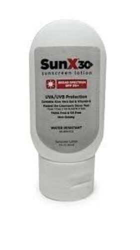 DESCRIPTION: (24) BOTTLES OF SUNSCREEN BRAND/MODEL: SUNX #1PBT5 INFORMATION: 30 SPF SIZE: 2 OZ RETAIL$: $6.78 EA QTY: 24